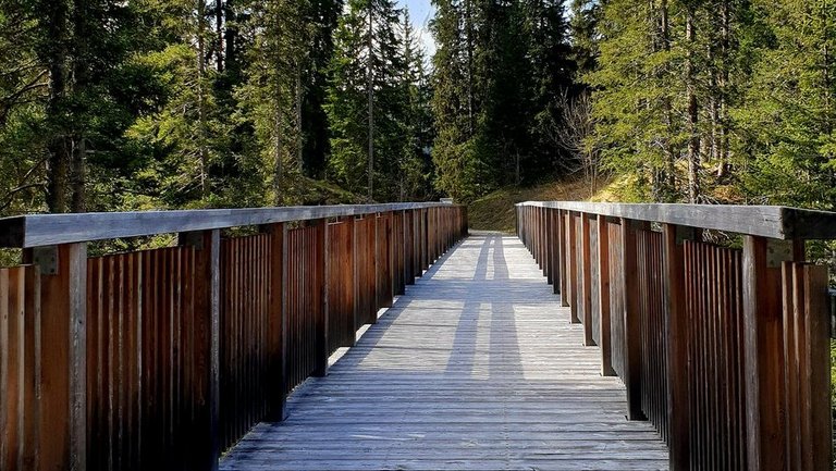 Brücke auf Wanderweg im Villnöss-Tal