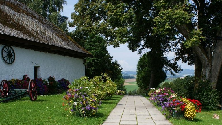 Seminarhaus im oberösterreichischen Mühlviertel mit Eingangsbereich