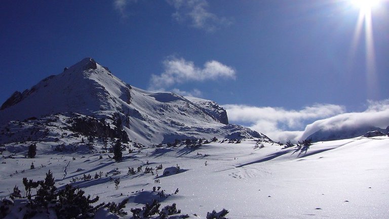 Schneeschuhwochen von Frida, Blick auf den Gipfel